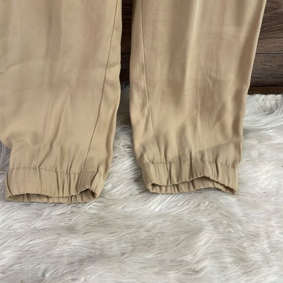 VANHEUSEN Women’s Khaki Stretch Extensible Barrel Leg Drawstring Pants Sz 10 - Picture 5 of 9